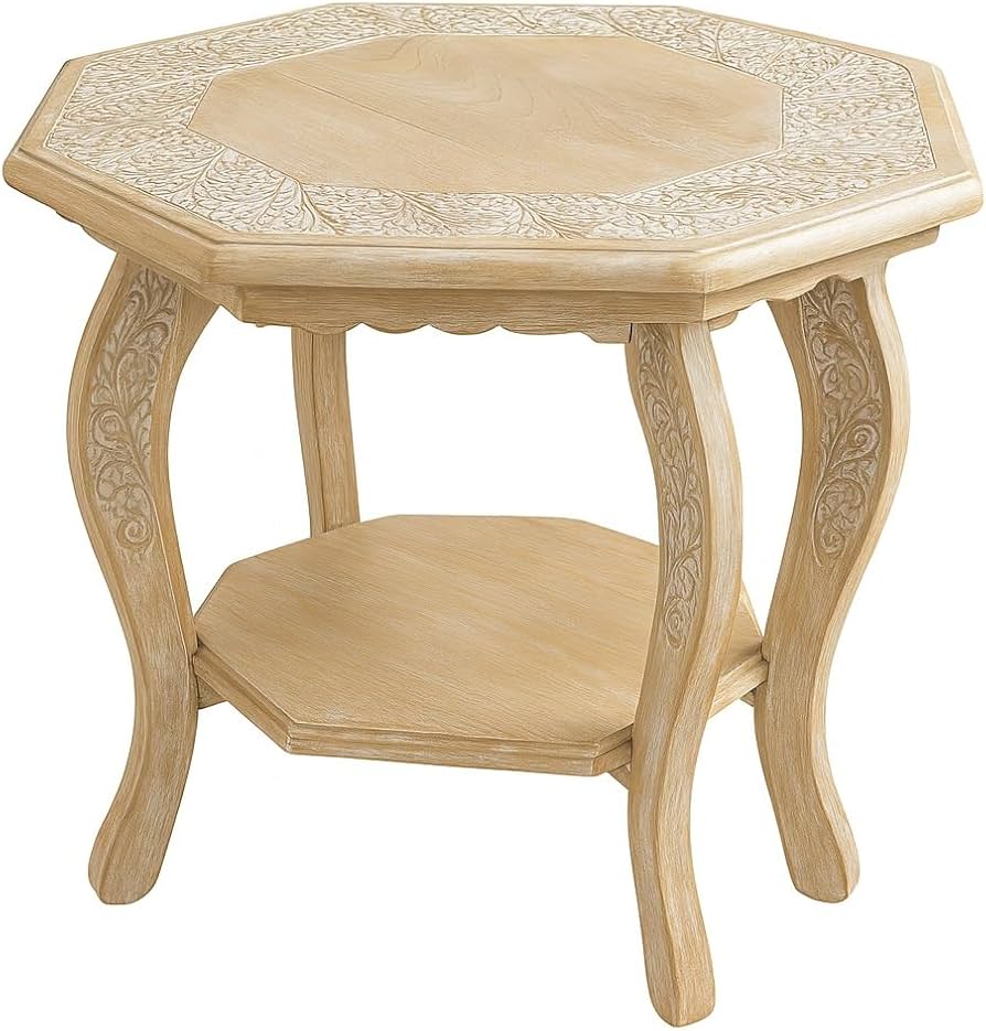 Amazon.com: Hand Carved Wooden Octagon Coffee Table, 24