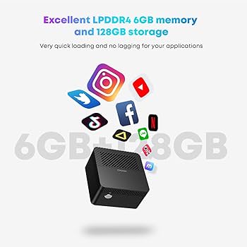 CHUWI LarkBox Pro Mini PC, 6GB RAM 128GB SSD, Intel Celeron J4125