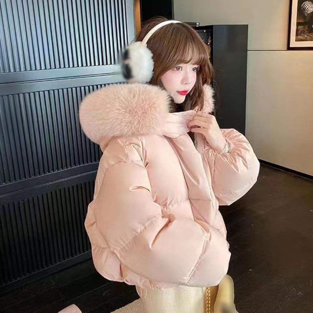 Amazon | [シュウカ] ダウンコート ピンク ショートダウン コート