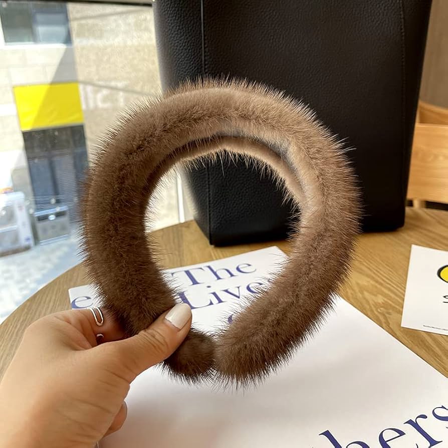 毛皮】耳当てミンク混合使用ドーナツ型会話快適ゴム交換式 r7m5
