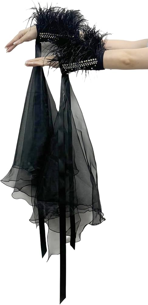 Amazon | RIKOUZY 社交ダンス用アクセサリー フロート付き 羽毛 袖飾り