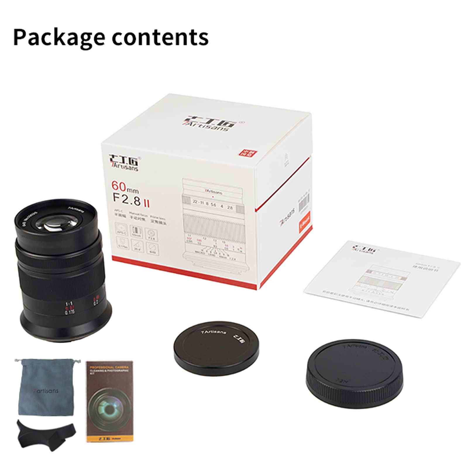 Amazon.co.jp: 7artisans 60mm f2.8 II xマウント レンズ APS-C 大口径