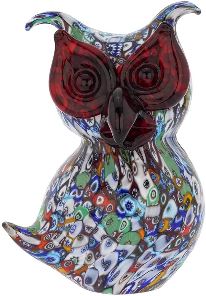 Amazon.co.jp: GlassOfVenice ムラーノガラス ミッレフィオリ フクロウ