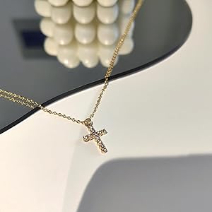 Amazon.com: HERIER CZ Cross Necklace for Women Dainty Gold
