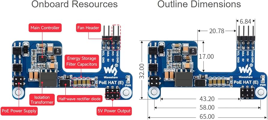 Amazon.co.jp: Raspberry Pi 4B/3B+用パワーオーバーイーサネットPOE