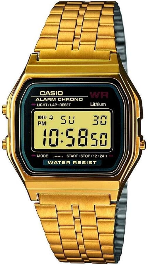 Amazon.com: Casio Collection Women's Watch A159WGEA, Black/Gold