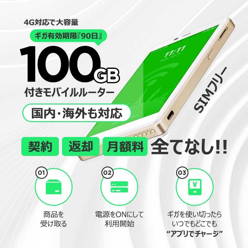 Amazon.co.jp: 【GlocalMe】日本100GB データ付 充電式 ポケット Wi-Fi