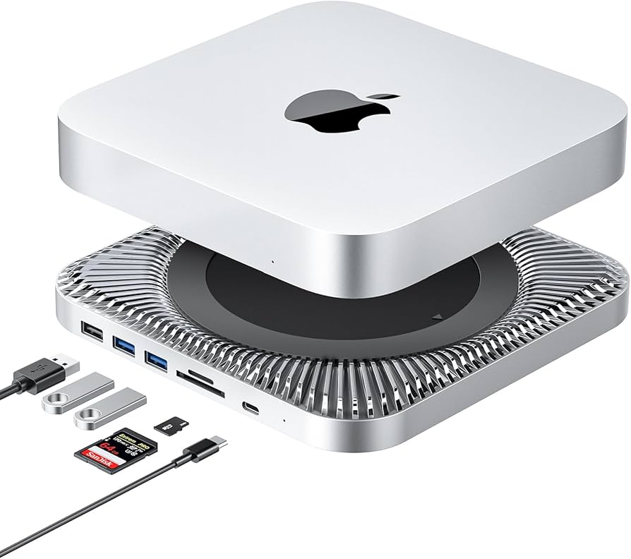 RayCue Mac Hub & Stand with SSD - Type-C, USB 3.0/2.0 Ports, Card