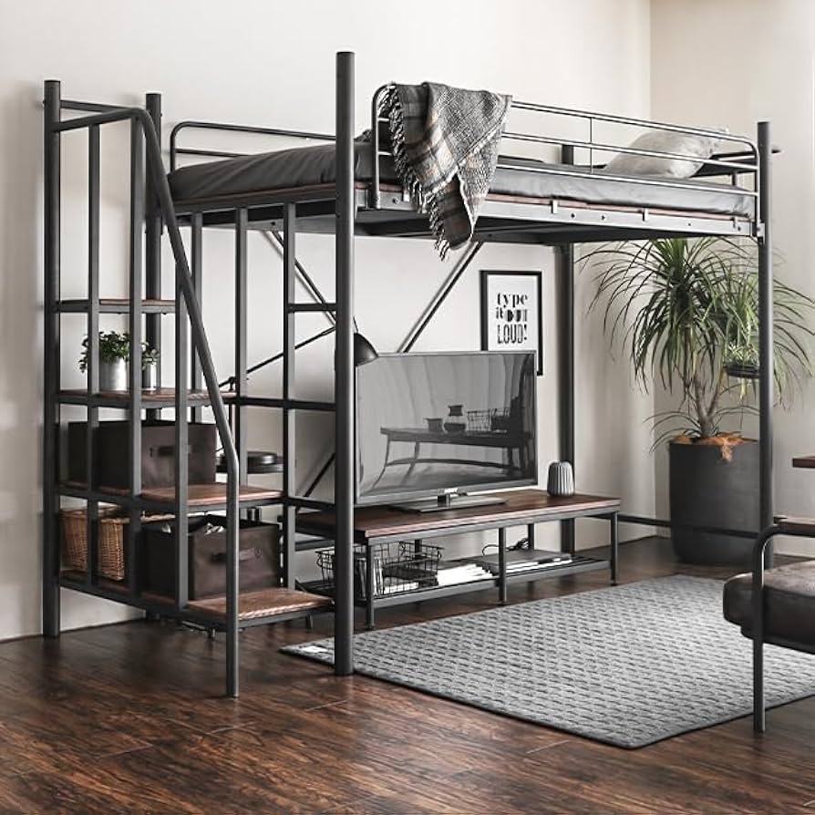 Amazon｜モダンデコ ロフトベッド 2段ベッド 【保証3ヶ月間】 パイプ