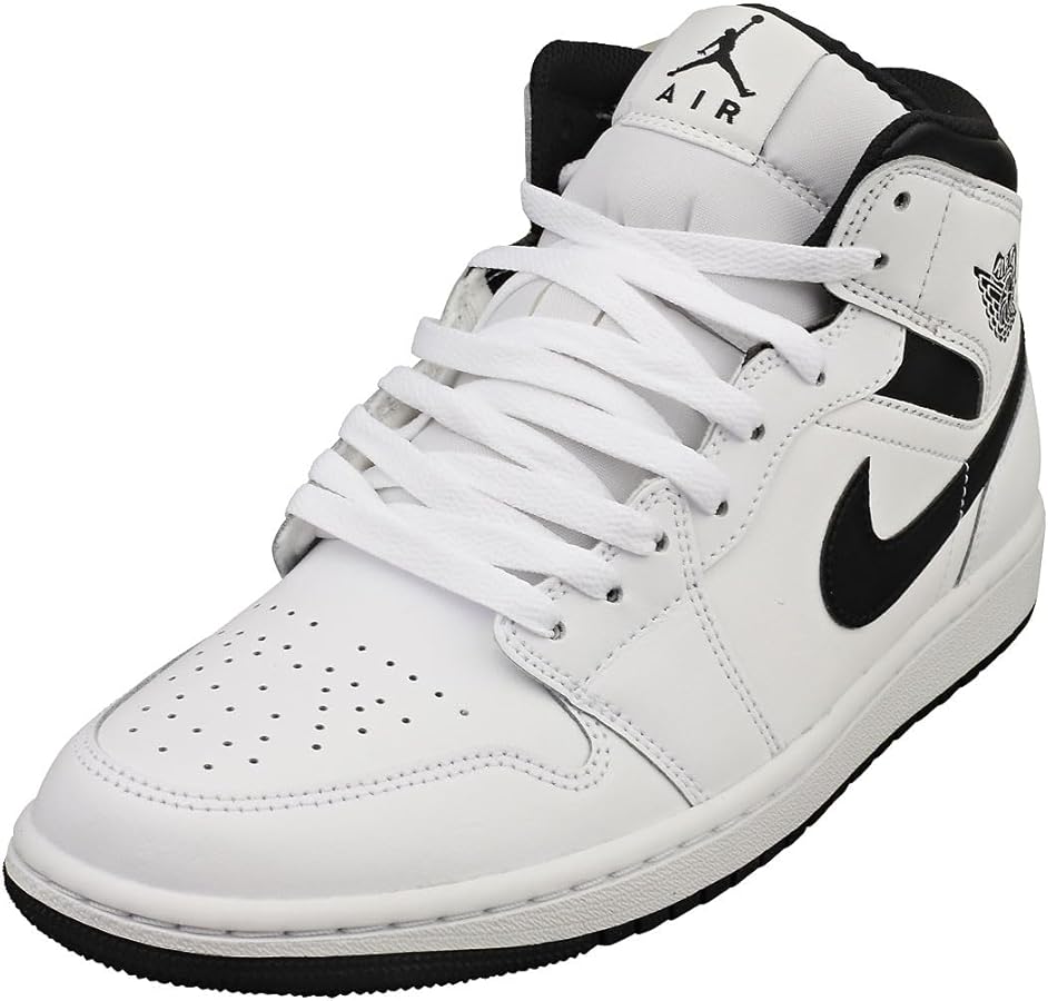 Air Jordan 1 Mid (DQ8426-132, White/Black-White-Black), White