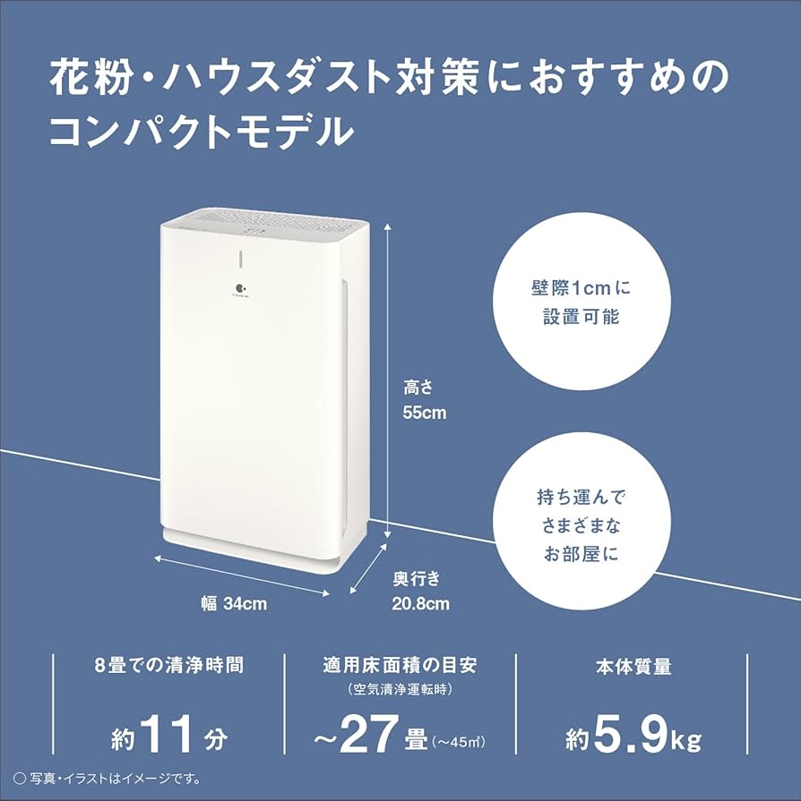 Amazon.co.jp: パナソニック 空気清浄機 ナノイー搭載 ~27畳 F-PXW60-W