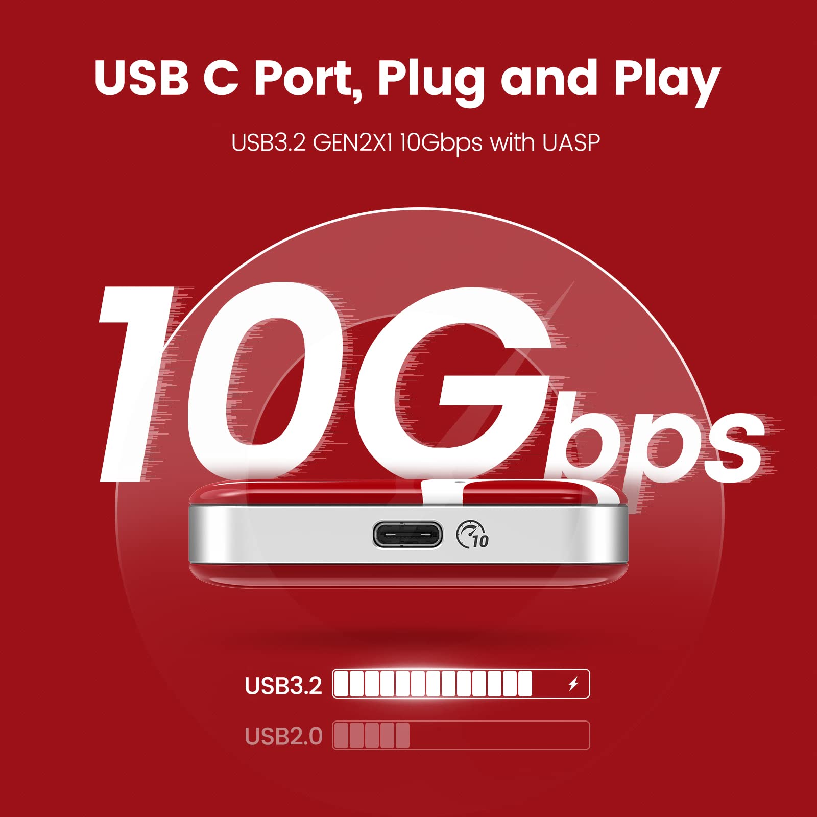 Amazon | ORICO 外付けSSD 1TB ポータブル SSD 最大1050MB/s USB-C USB