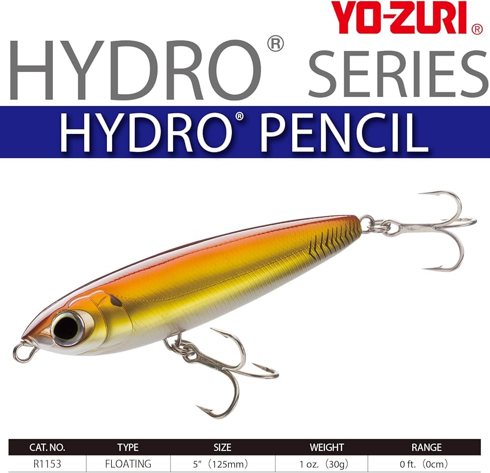 Amazon.com : Yo-Zuri Hydro Pencil, Floating, 5 Inch, 125mm, Pearl
