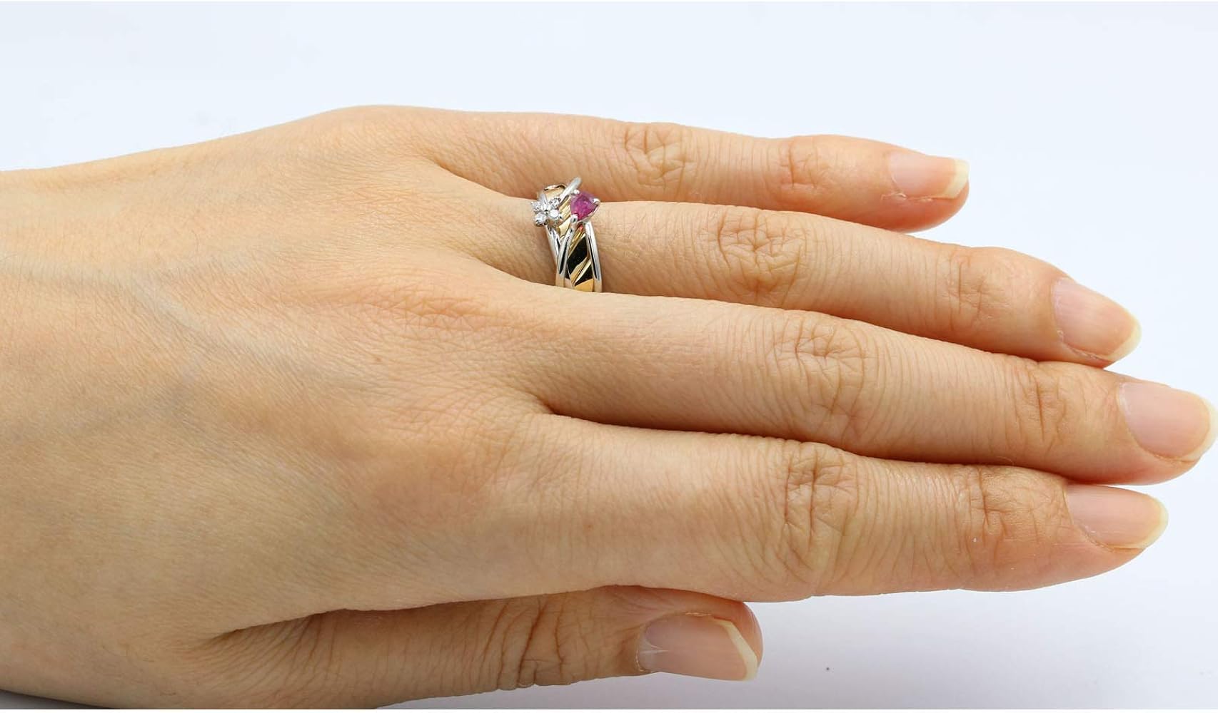 Amazon | [京都ジュエリー工房] K18 ゴールド Pt900 プラチナ コンビ