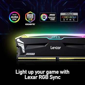 Amazon.co.jp: Lexar 32GB (2x16GB) ARES RGB DDR5 RAM 7200MT/s CL34