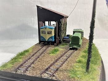 Amazon | 鉄道模型 HOナロージオラマ 簡易軌道車庫 台座、カバー付き 1