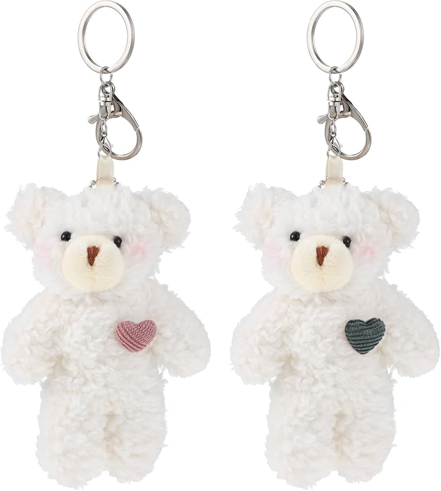 Amazon.co.jp: [CALLARON] キーホルダー クマちゃん ぬいぐるみ ペア 2