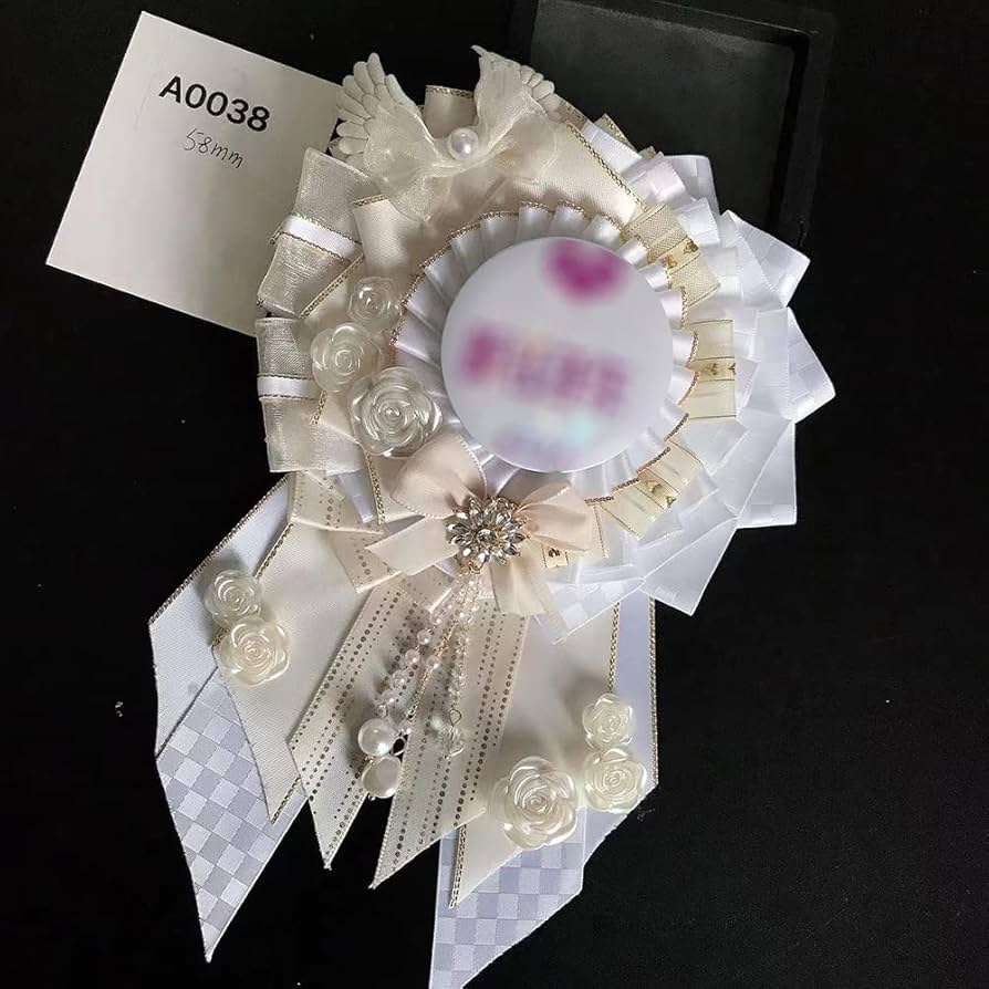 Amazon | 缶バッジ用ロゼット 白 58mm 缶バッチロゼット ホワイト