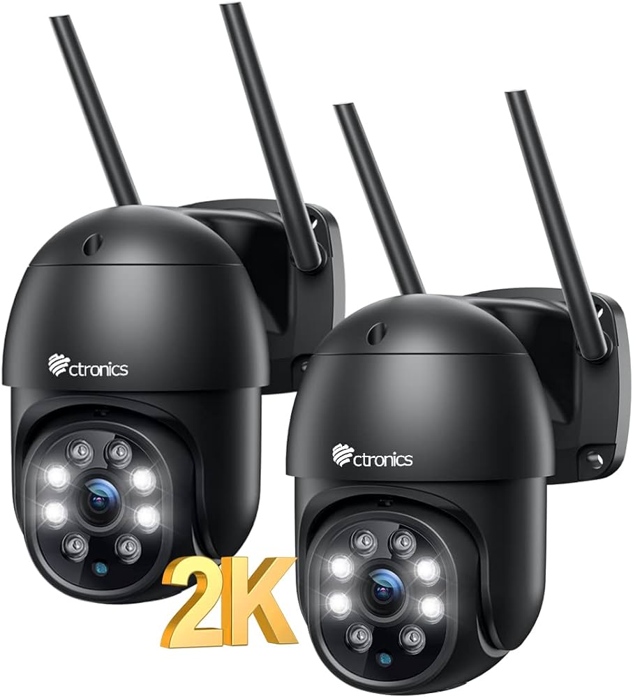 Amazon.co.jp: Ctronics 2.5K 4MP 防犯カメラ 屋外 セット 5GHzWiFi