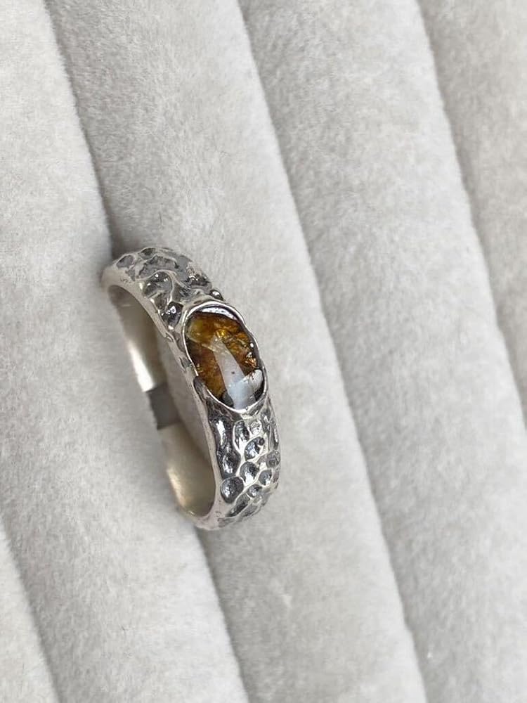 Amazon | パラサイト隕石の女王 イミラック隕石 指輪Imilac 幸運 仕事