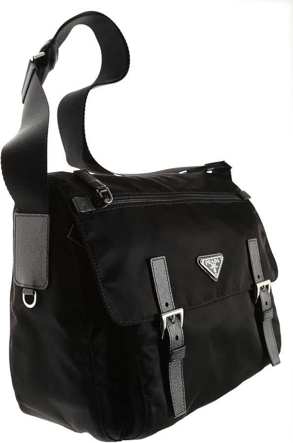 Amazon.com: Prada Women's Black Tessuto Nylon Crossbody Messenger