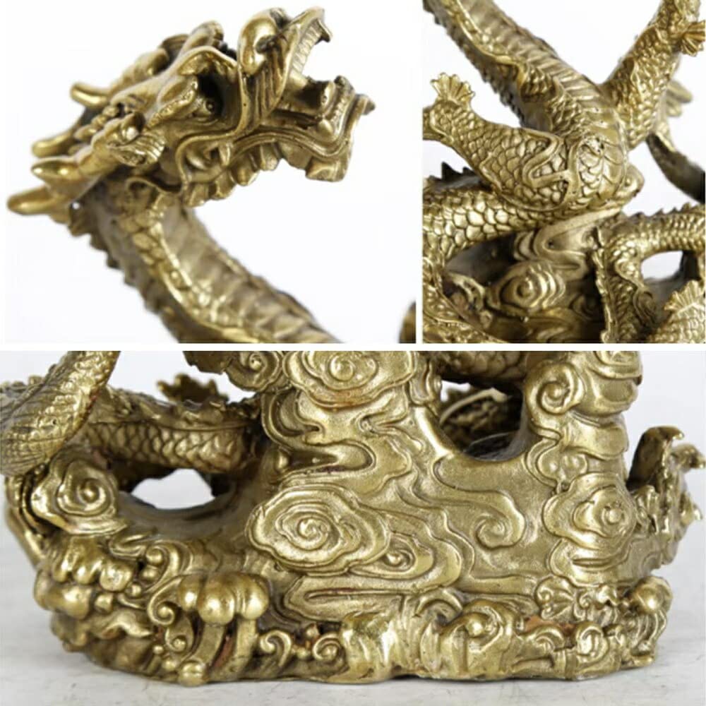 Amazon.co.jp: [AiO JAPAN] 風水 置物 龍 左手に玉を持つ龍 五本爪 龍