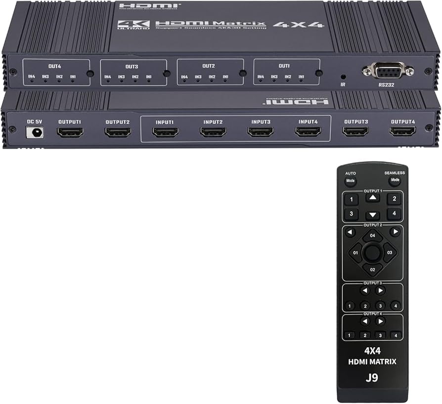 Amazon | 4K@30Hz HDMI マトリックス 4入力4出力 マトリックス 4x4