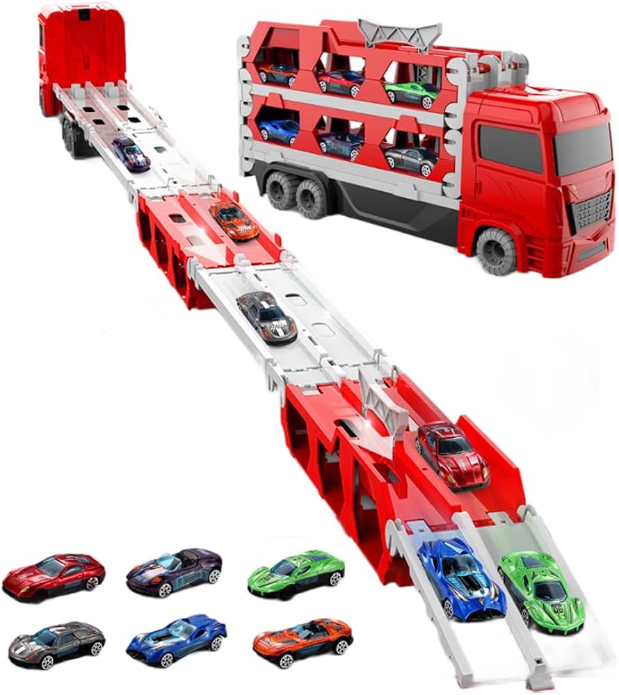 Amazon.co.jp: トレーラー おもちゃ 玩具 ミニカーセット 変形レール