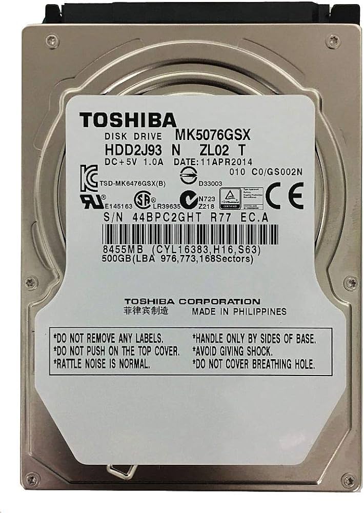 Amazon | TOSHIBA 東芝 2.5inch SATA HDD 500GB 5400回転 512セクター