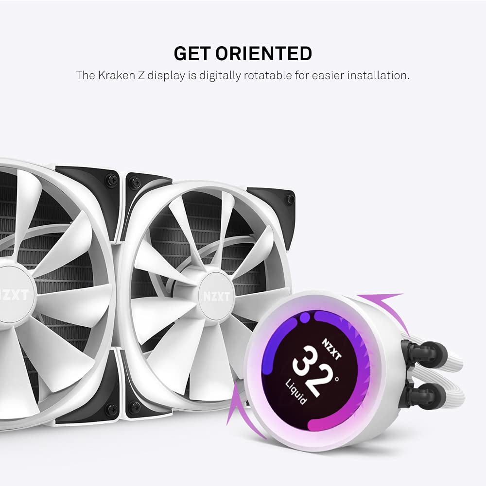 NZXT Kraken Z63 RGB 28mm AI Liquid Cooler with Customizable LCD