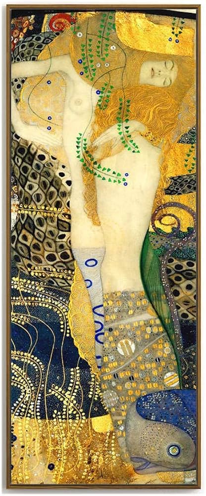 Amazon.co.jp: 水蛇グスタフクリムト有名なキャンバス油絵画インテリア