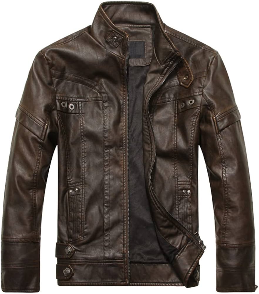 Amazon.com: Motorcycle Leather Jacket Men's Leather Jackets