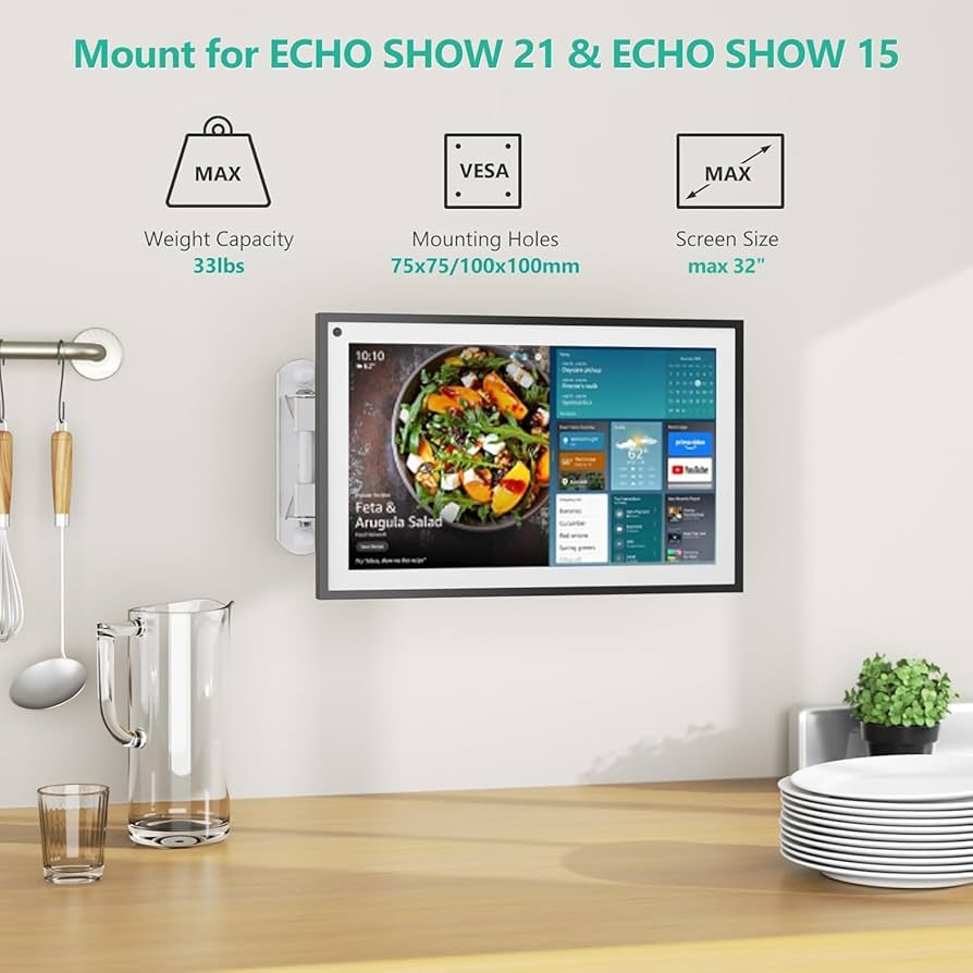 Amazon.co.jp: WALI Echo Show 15用マウント 調節可能な壁取り付け