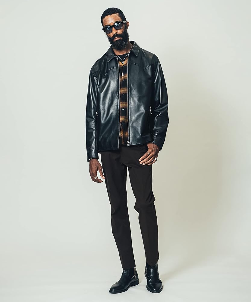 Amazon | [クライミー] ラムレザー ウエスタンジャケット メンズ