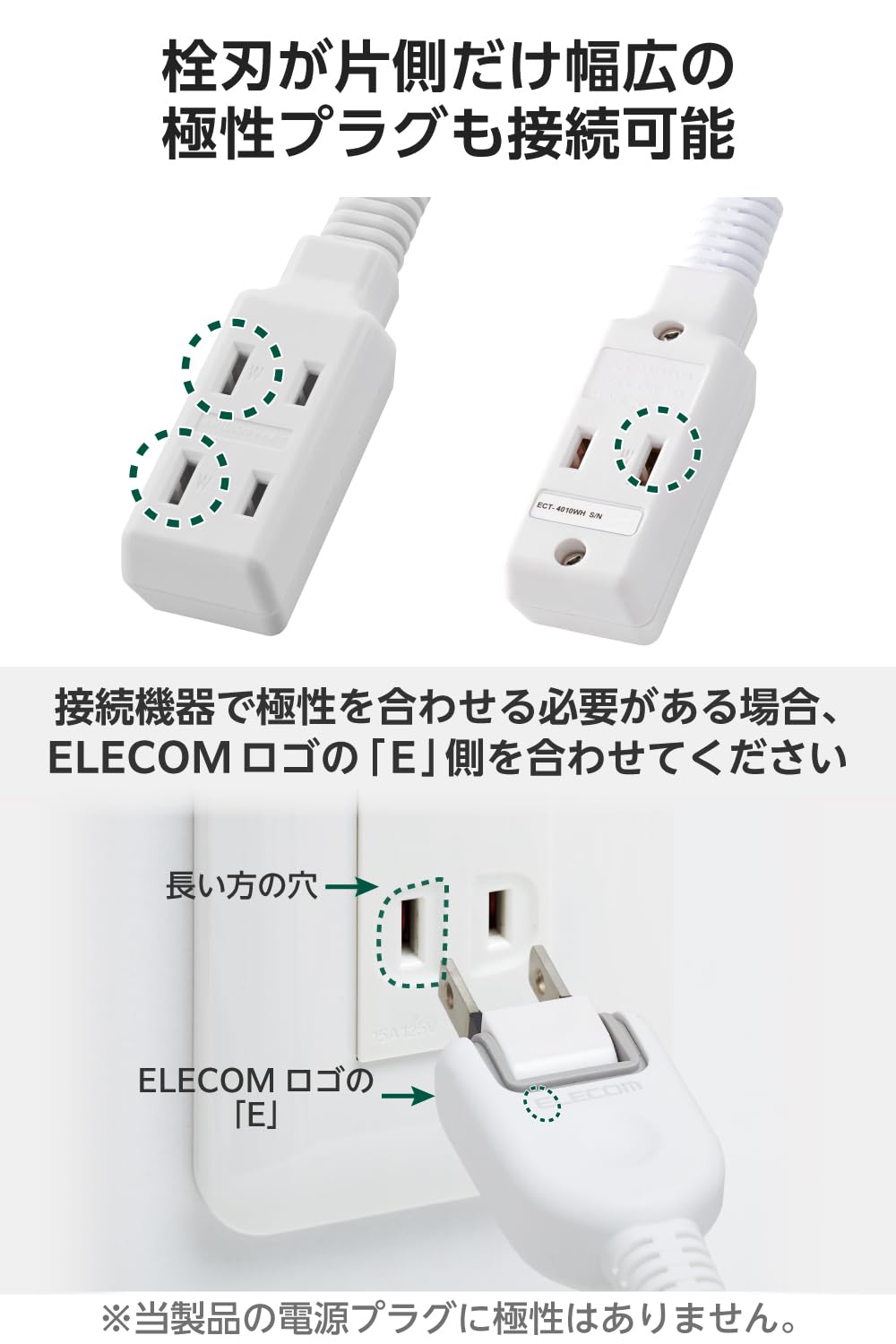 Amazon.co.jp: エレコム 電源タップ 延長コード 3個口 5m スイング