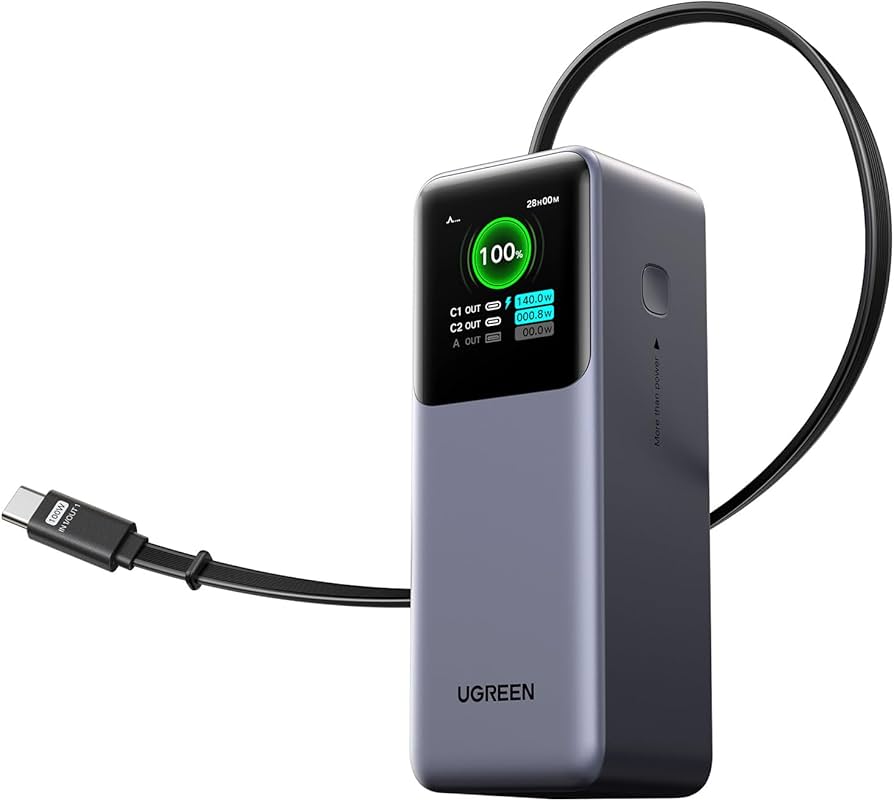 Amazon | UGREEN Nexode 巻取式USB-Cケーブル内蔵 モバイルバッテリー
