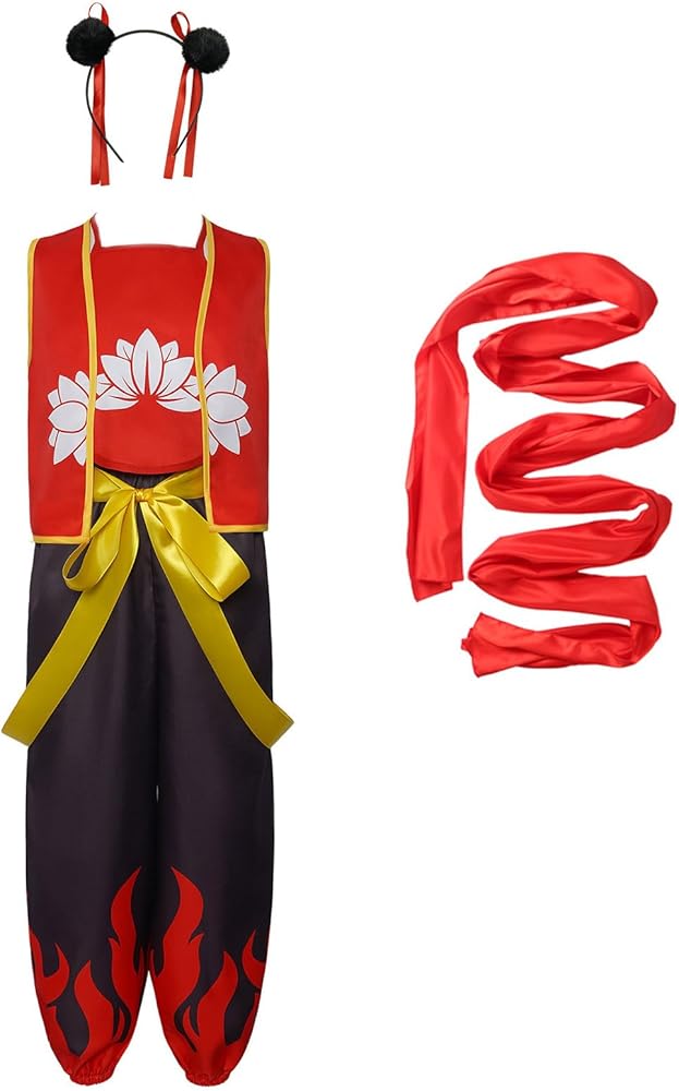 Amazon.com: Oxdrala Adult Anime Nezha Costume Top Pants with