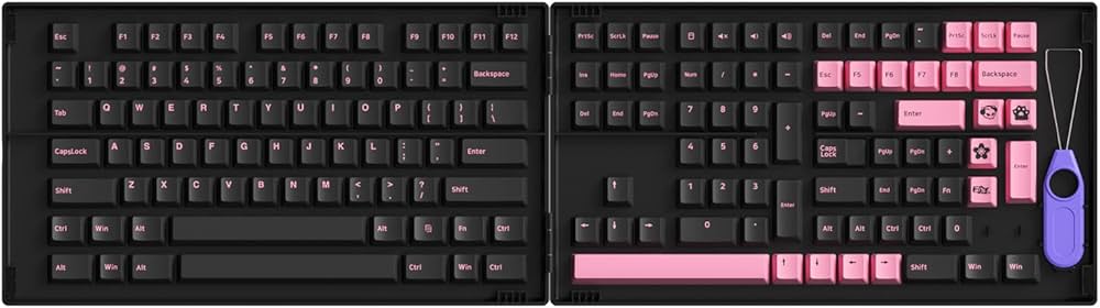 Amazon | Akko PBT キーキャップ ブラック&ピンク ダンサーバージョン