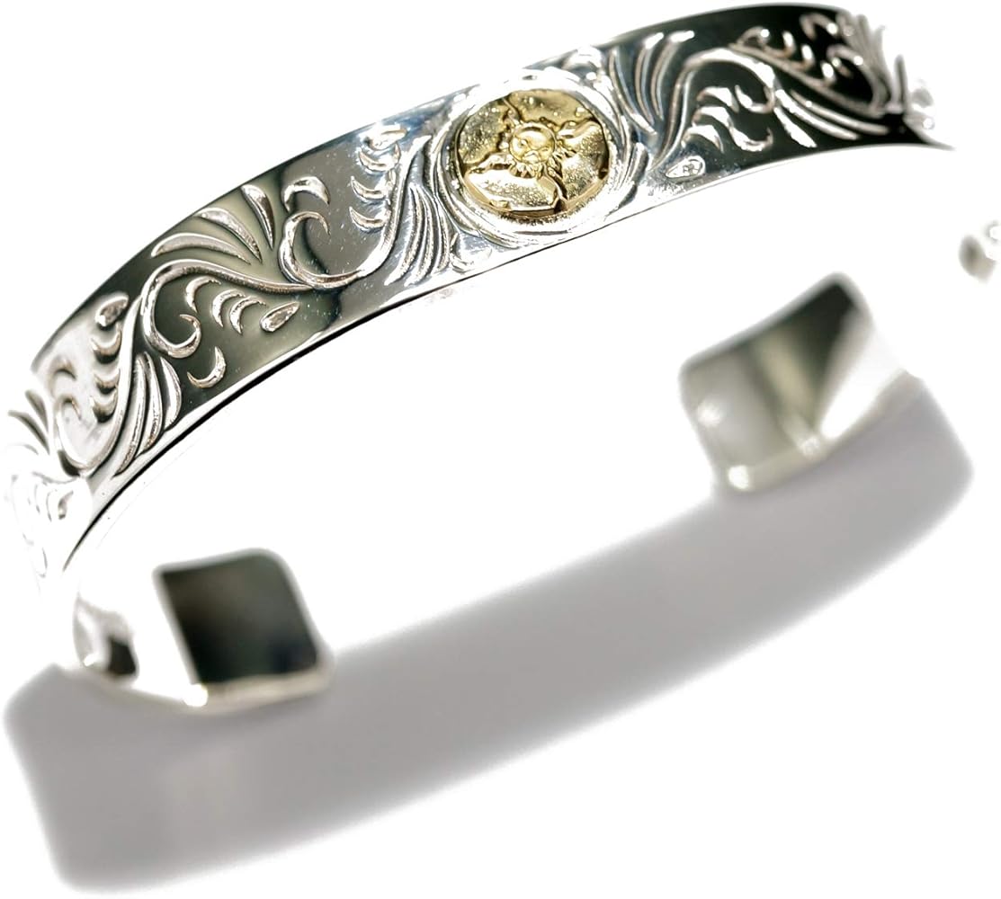 Amazon | [ファーストアローズ] K18付き アラベスク唐草彫り バングル