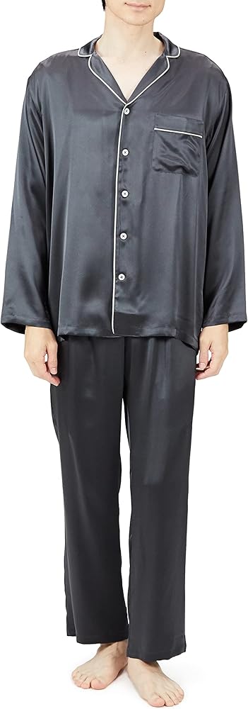 Amazon | パジャマ KaiminNavi快眠ナビ シルク100% 長袖長パンツ