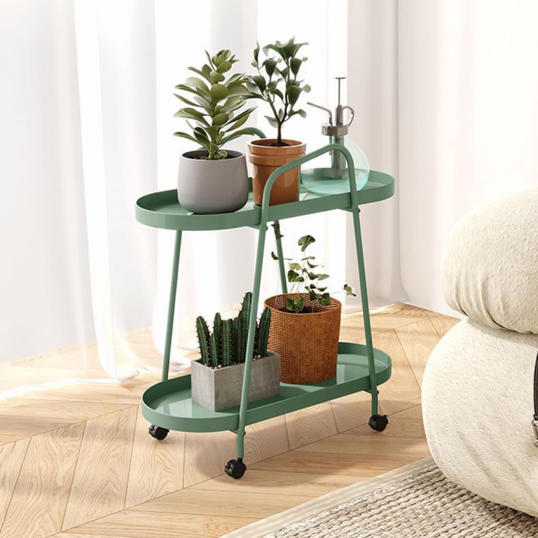 Amazon | フラワースタンド アイアン おしゃれ 移動 収納ワゴン