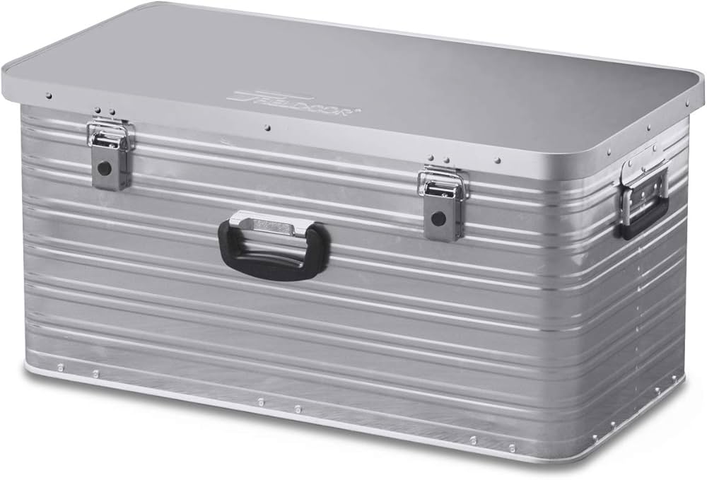 Amazon | FIELDOOR アルミ コンテナボックス 【Lサイズ】 取っ手付