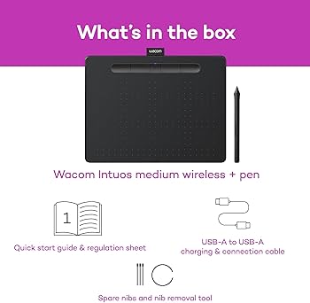 Amazon.com: Wacom Intuos Medium Bluetooth Graphics Drawing Tablet
