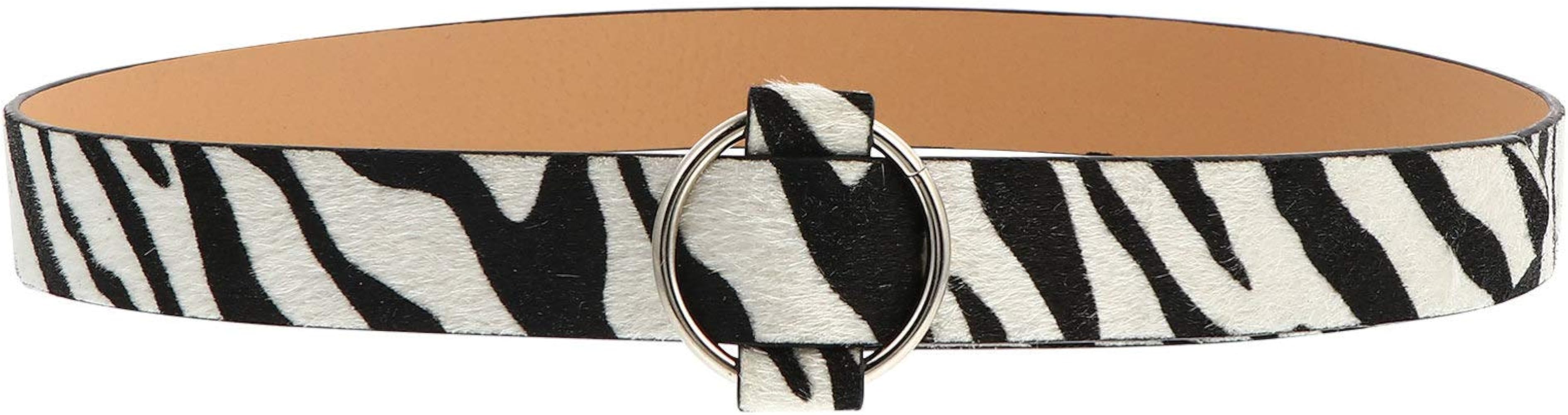 ABOOFAN Zebra Belt for Women Imitation Leather Waist Belt with