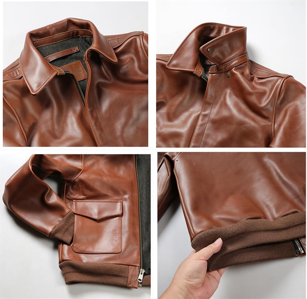 Amazon | [VIIBOY] A2フライトジャケット 本革ジャケット 革ジャン