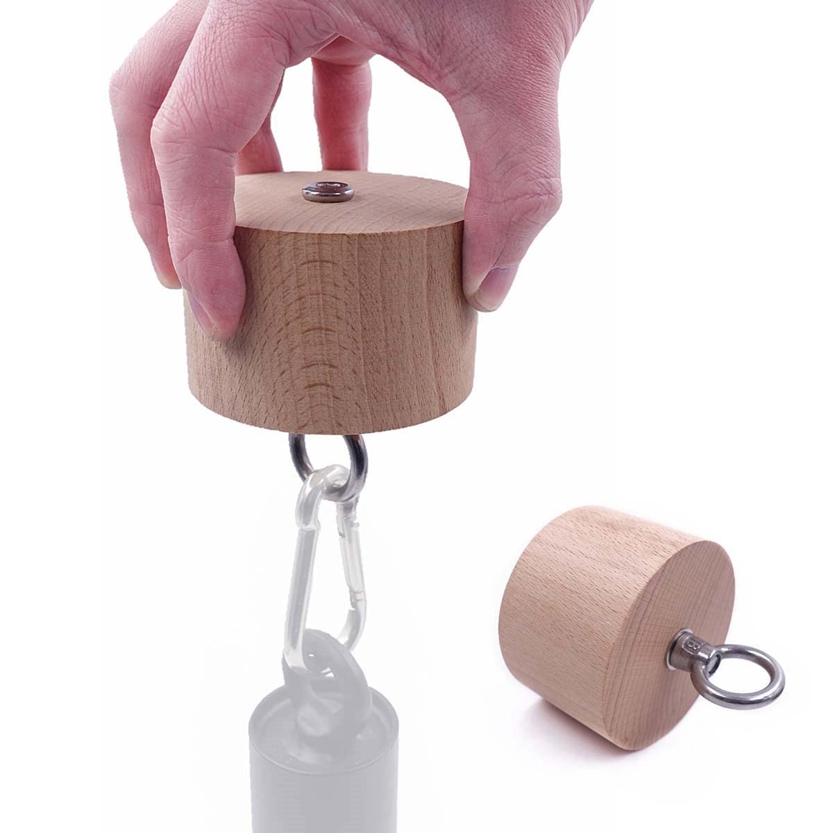 Amazon | Lights Mountain 木製ピンチブロックグリップ カラビナ付き