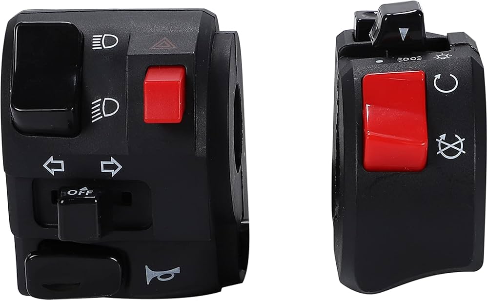 Amazon.co.jp: バイク ハンドル スイッチ ボックス 左右 汎用 多機能