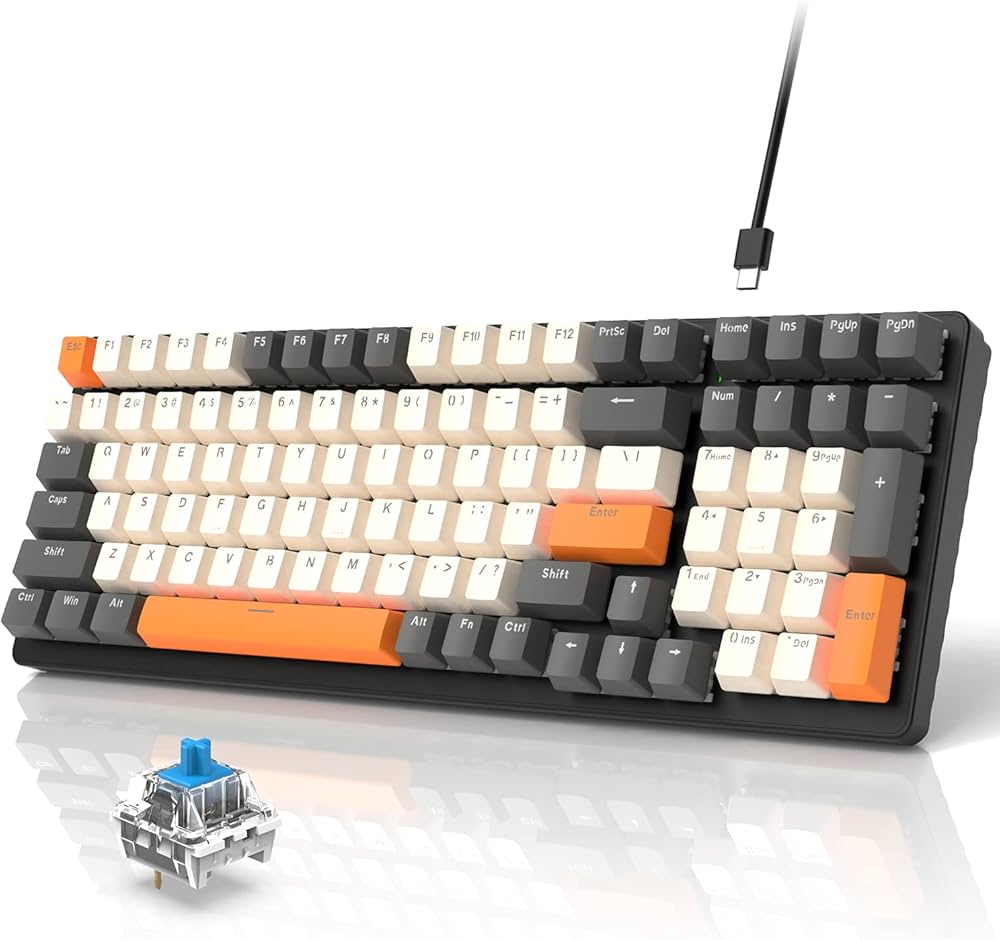 Amazon | ZIYOU LANG K3メカニカルキーボード ゲーミングキーボード 98