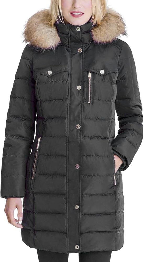 Amazon | Michael Kors Women's Down Coat (Small, Black) | コート