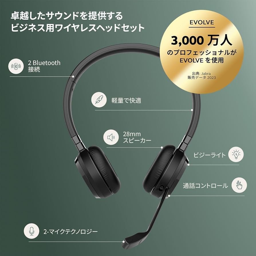 Amazon.co.jp: Jabra ヘッドセット Evolve 65 TE ワイヤレス 両耳 無線